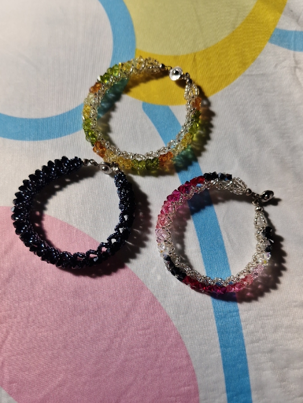 Handmade Crystal Beaded Bracelets - Multicolor Set